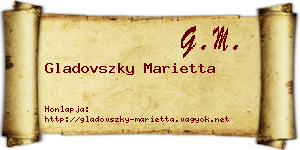 Gladovszky Marietta névjegykártya