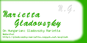 marietta gladovszky business card